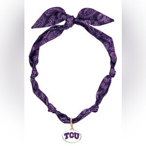 Canvas style Purple Bandana TCU Necklace new with tags